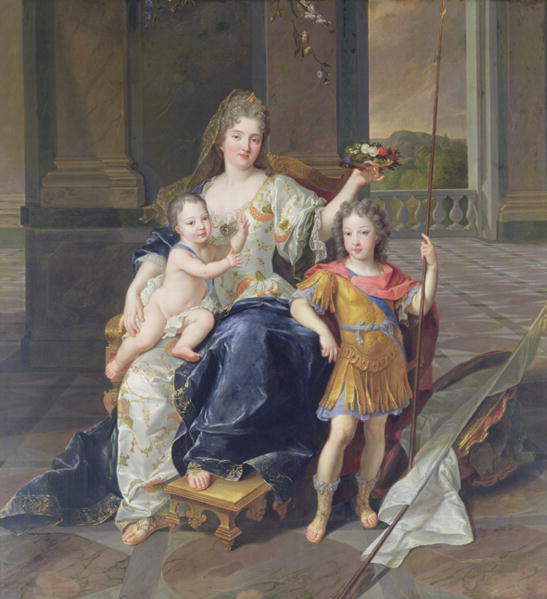 Main Product Photo of Portrait of the Duchess of La Fert-Senneterre with the future Louis XV on her lap Painting by Francois De Troy
