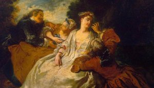 Scene in the Park by Francois De Troy Oil Painting