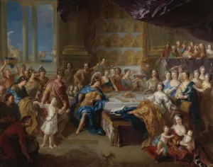 The Feast Of Dido And Aeneas; An Allegorical Portrait Of The Family Of The Duc And Duchesse Du Maine by Francois De Troy Oil Painting