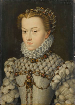Elisabeth of Austria, Queen of France by Francois Clouet Oil Painting