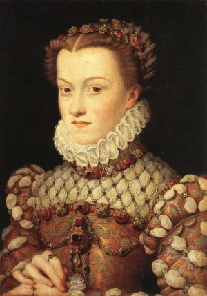 Elisabeth of Austria, Queen of France Oil painting by Francois Clouet