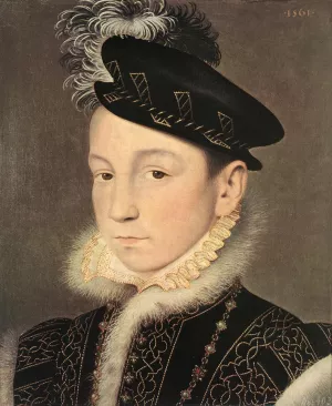 Portrait of King Charles IX of France by Francois Clouet - Oil Painting Reproduction