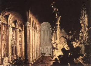 King Asa of Juda Destroying the Idols Oil painting by Francois De Nome