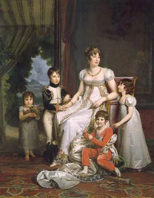 Caroline Bonaparte, Queen of Naples, and Her Children by Francois Gerard Oil Painting