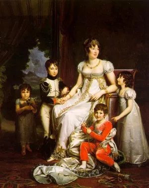 Caroline Murat and Her Children by Francois Gerard Oil Painting