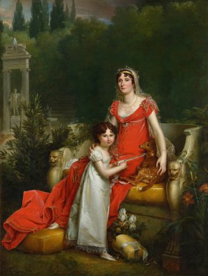 Elisa Bonaparte with her daughter Napoleona Baciocchi by Francois Gerard Oil Painting