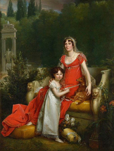 Main Product Photo of Elisa Bonaparte with her daughter Napoleona Baciocchi  Painting by Francois Gerard