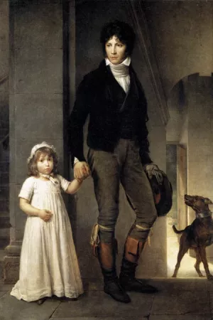 Jean-Baptist Isabey, Miniaturist, with His Daughter by Francois Gerard - Oil Painting Reproduction