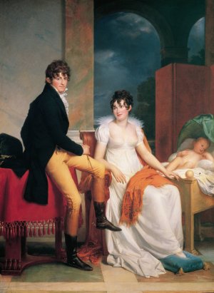 Moritz Christian Reichsgraf von Fries with his wife Maria Theresia Josepha and the son Moritz,1805 by Francois Gerard Oil Painting