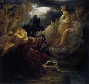 Ossian Awakening the Spirits on the Banks of the Lora with the Sound of His Harp by Francois Gerard Oil Painting