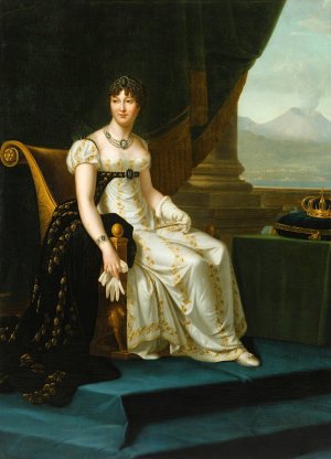 Portrait of caroline bonaparte, queen of naples and of the two sicilies by Francois Gerard Oil Painting