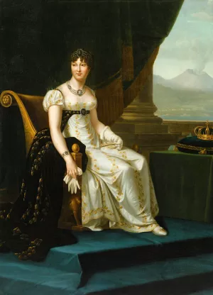 Portrait of caroline bonaparte, queen of naples and of the two sicilies by Francois Gerard Oil Painting