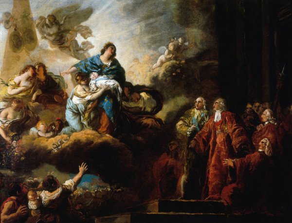 Main Product Photo of Allegorie de la naissance du dauphin, le 22 octobre 1781  Painting by Francois-Guillaume Menageot