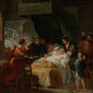The Death of Leonardo da Vinci in the Arms of Francois I by Francois-Guillaume Menageot Oil Painting