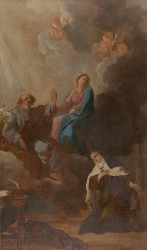 The Virgin Placing St. Teresa of Avila Under the Protection of St. Joseph by Francois-Guillaume Menageot Oil Painting