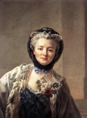 Madame Drouais, Wife of the Artist by Francois-Hubert Drouais - Oil Painting Reproduction