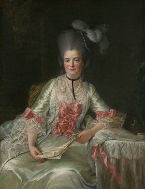 Marie Rinteau, called Mademoiselle de Verrieres by Francois-Hubert Drouais Oil Painting