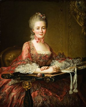 Marquise de Caumont la Force by Francois-Hubert Drouais Oil Painting