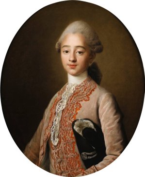 Portrait of a young boy by Francois-Hubert Drouais Oil Painting