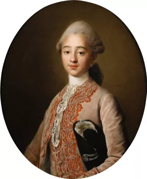 Portrait of a young boy by Francois-Hubert Drouais Oil Painting