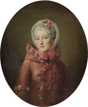 Portrait of a young woman by Francois-Hubert Drouais Oil Painting