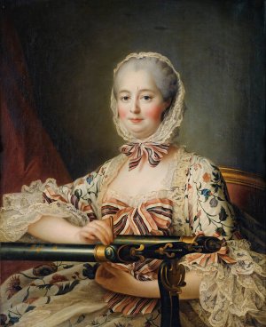 Portrait of Madam de Pompadour by Francois-Hubert Drouais Oil Painting
