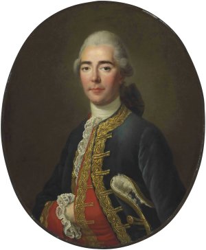 Portrait of the Chevalier de Turenne by Francois-Hubert Drouais Oil Painting