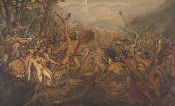 Battle Scene  by Francois Joseph Heim - Hand-Painted Oil Painting Reproduction
