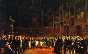 Charles X Bestowing Honors on the Artists of the Salon of 1824 by Francois Joseph Heim - Oil Painting Reproduction