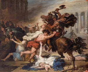 Study for Destruction of Jerusalem by the Romans by Francois Joseph Heim Oil Painting