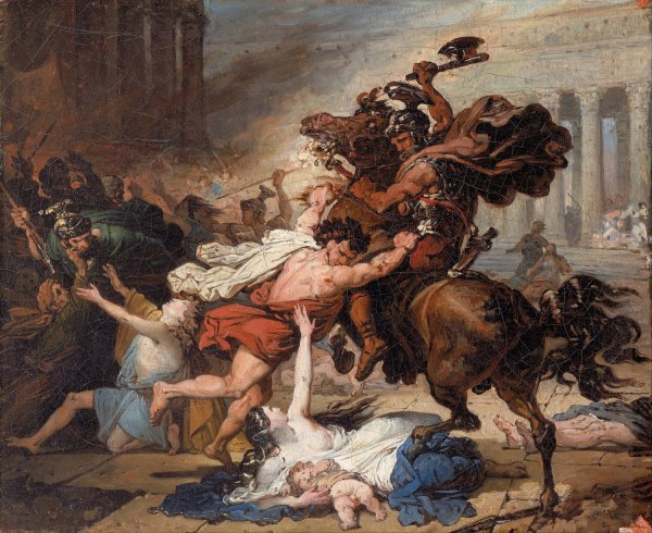 Study for Destruction of Jerusalem by the Romans  by Francois Joseph Heim - Hand-Painted Oil Painting Reproduction