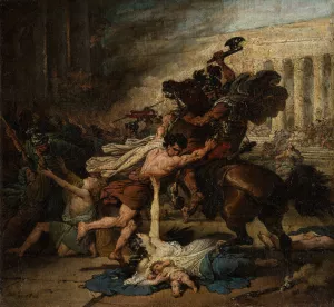 The Sack of Jerusalem by the Romans by Francois Joseph Heim Oil Painting