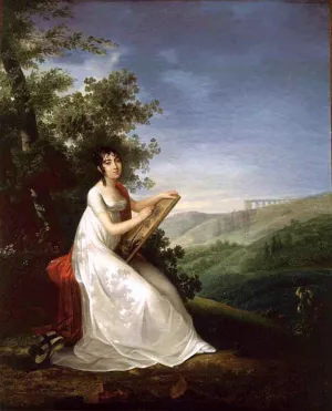 Portrait of Adelie Auguie by Francois-Joseph Kinson Oil Painting