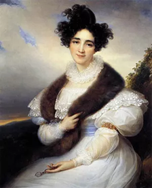 Portrait of Marie J. Lafont-Porcher by Francois-Joseph Kinson - Oil Painting Reproduction