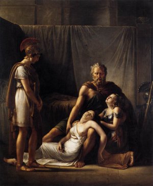 The Death of Belisarius' Wife by Francois-Joseph Kinson Oil Painting