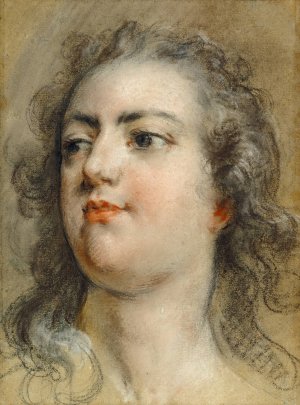 Head of King Louis XV by Francois Lemoyne Oil Painting