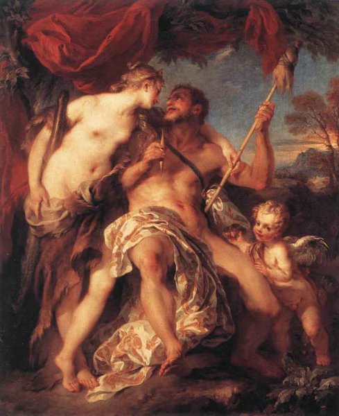 Hercules and Omphale by Francois Lemoyne - Hand-Painted Oil Painting Reproduction