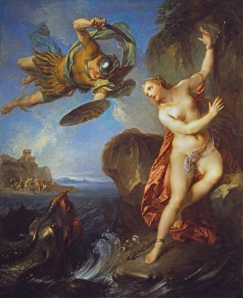 Perseus and Andromeda  by Francois Lemoyne - Hand-Painted Oil Painting Reproduction