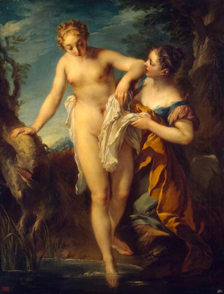 The Bather by Francois Lemoyne - Hand-Painted Oil Painting Reproduction