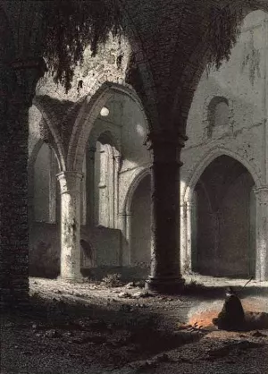 Ruins of the Abbey of Villers Oil painting by Francois Stroobant