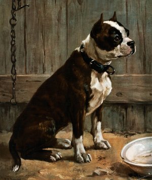Terrier Seated by Frances Townsend Oil Painting