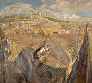 A Village in L'Emporda by Francesc Gimeno Oil Painting