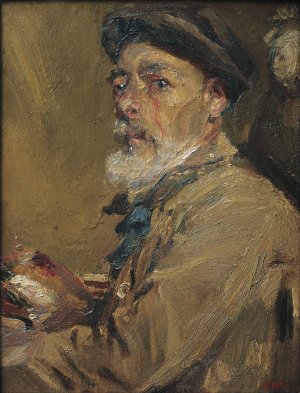 Self-portrait with Cap by Francesc Gimeno Oil Painting