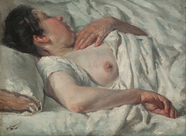 Main Product Photo of Woman Sleeping  Painting by Francesc Gimeno