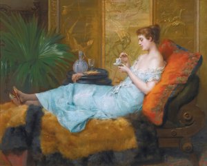 Teatime by Francesc Masriera Oil Painting