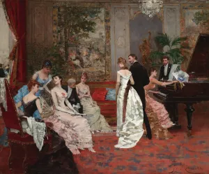 Fiesta Elegante by Francesc Miralles I Galaup Oil Painting