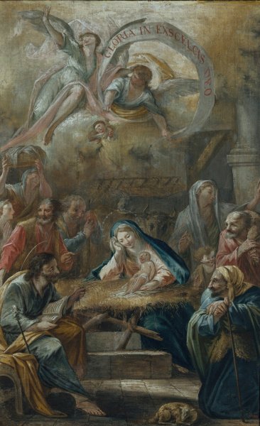 Birth of Jesus and the Adoration of the Shepherds  by Francesc Pla Duran - Hand-Painted Oil Painting Reproduction