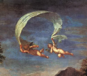 Adonis Led by Cupids to Venus, Detail Oil painting by Francesco Albani