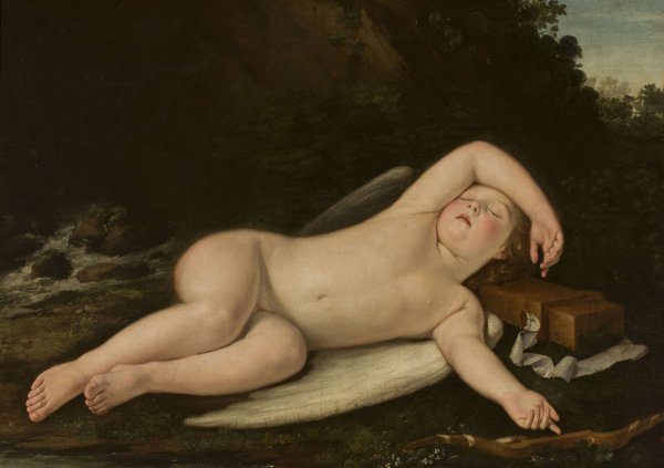 Sleeping Eros by Francesco Albani - Hand-Painted Oil Painting Reproduction