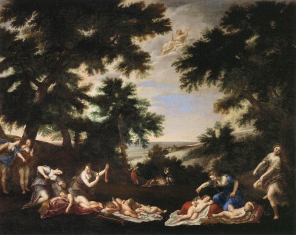 Main Product Photo of The Cupids Disarmed Painting by Francesco Albani